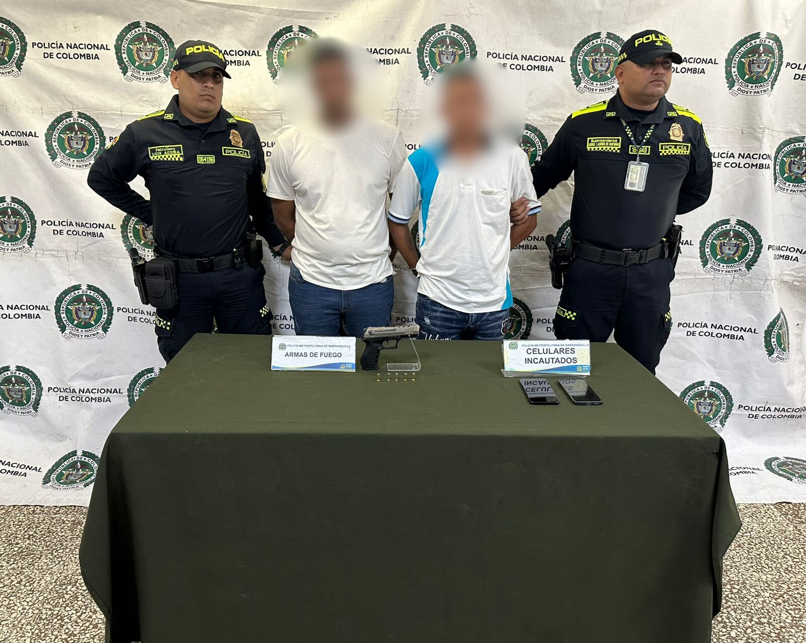 OFENSIVA CONTRA EL HURTO DEJA DOS CAPTURADOS POR PORTE ILEGAL DE ARMAS DE FUEGO EN BARRANQUILLA