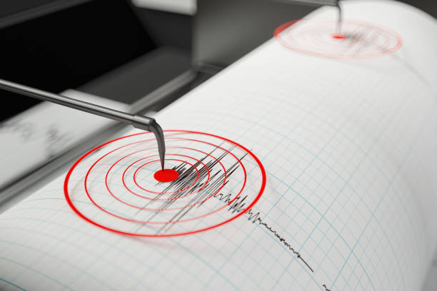 earthquake seismograph. 3d render